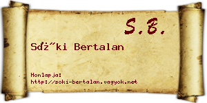 Sóki Bertalan névjegykártya
